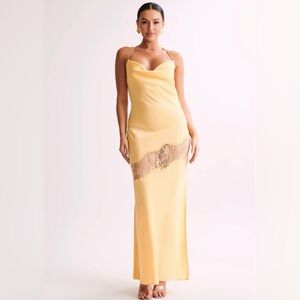Meshki Chandra Lace Detail Satin Maxi Dress